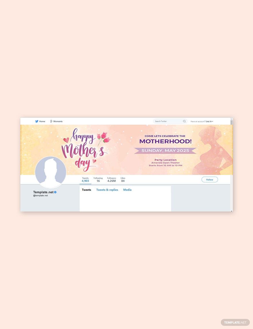 Free Mother's Day Twitter Header Cover Template
