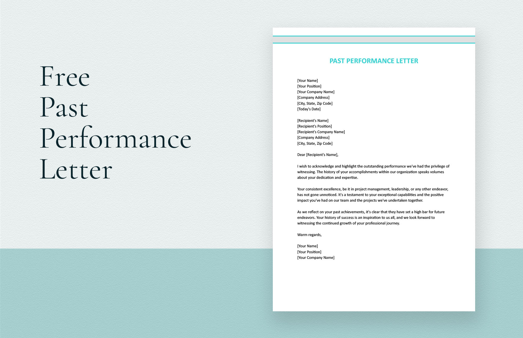 Past Performance Letter in Word, Google Docs