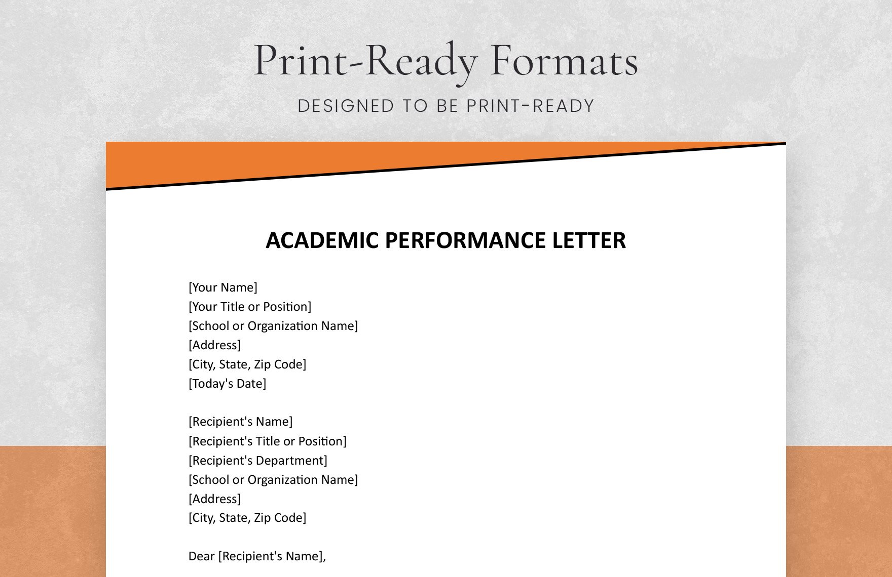 Academic Performance Letter