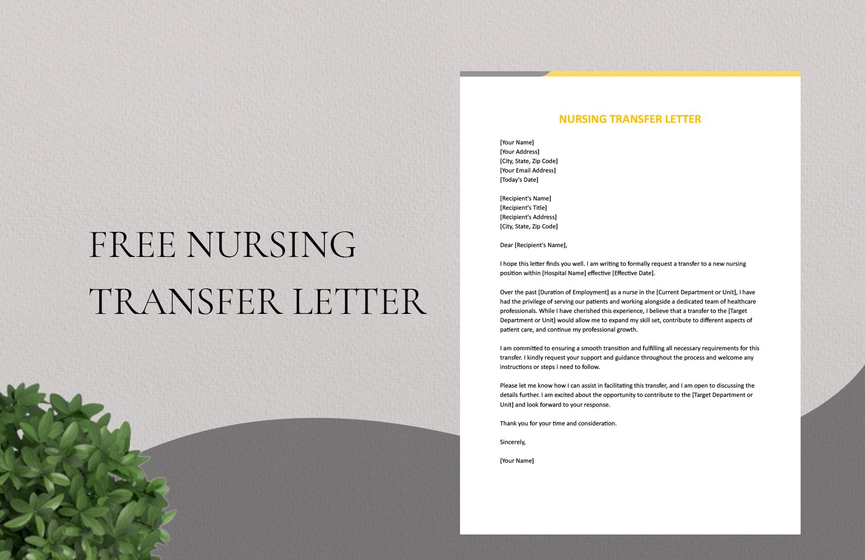 Nursing Transfer Letter