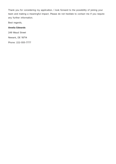 Free Copywriter Job Application Letter  Template to Edit Online