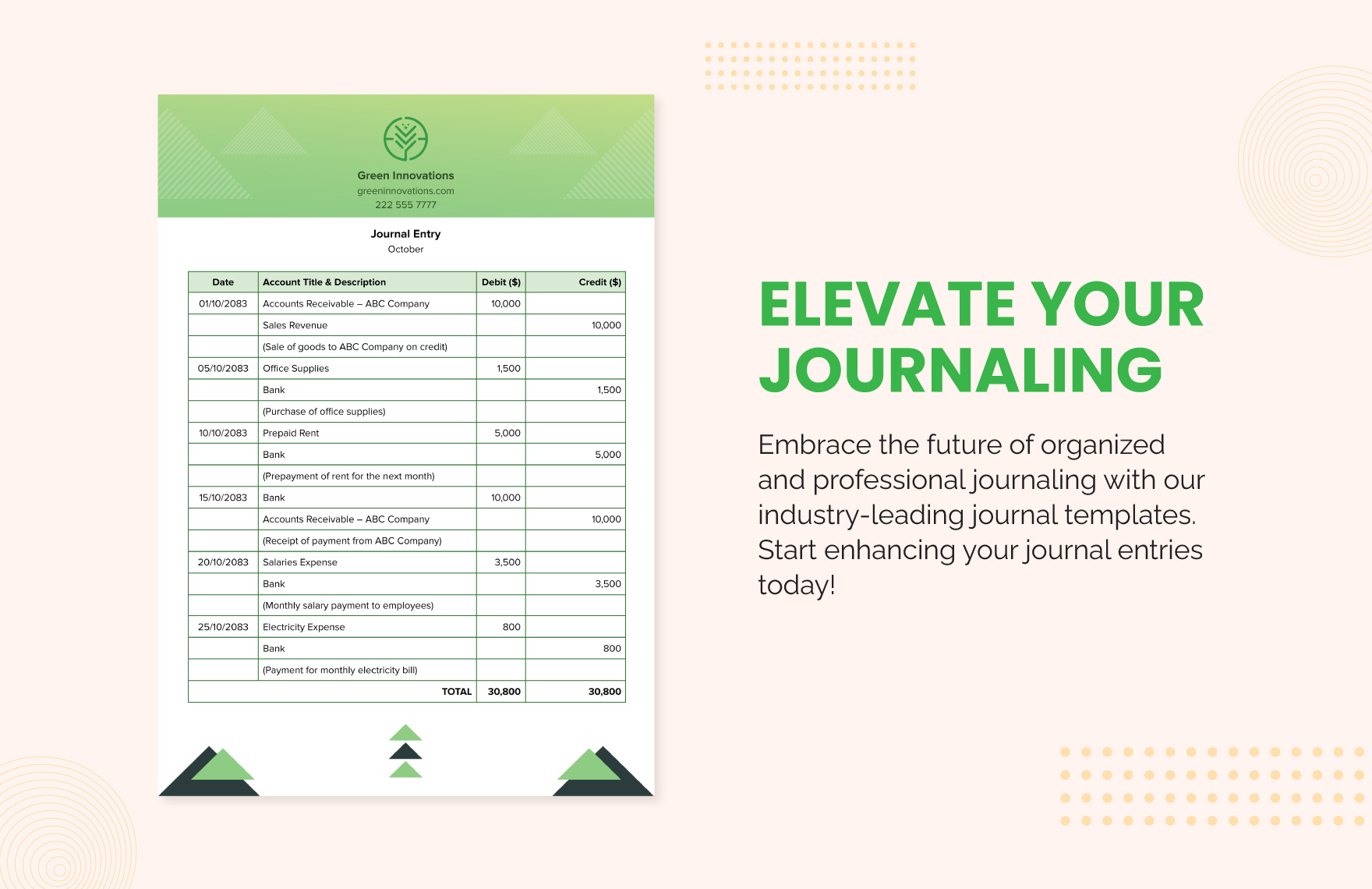 Journal Entry Template