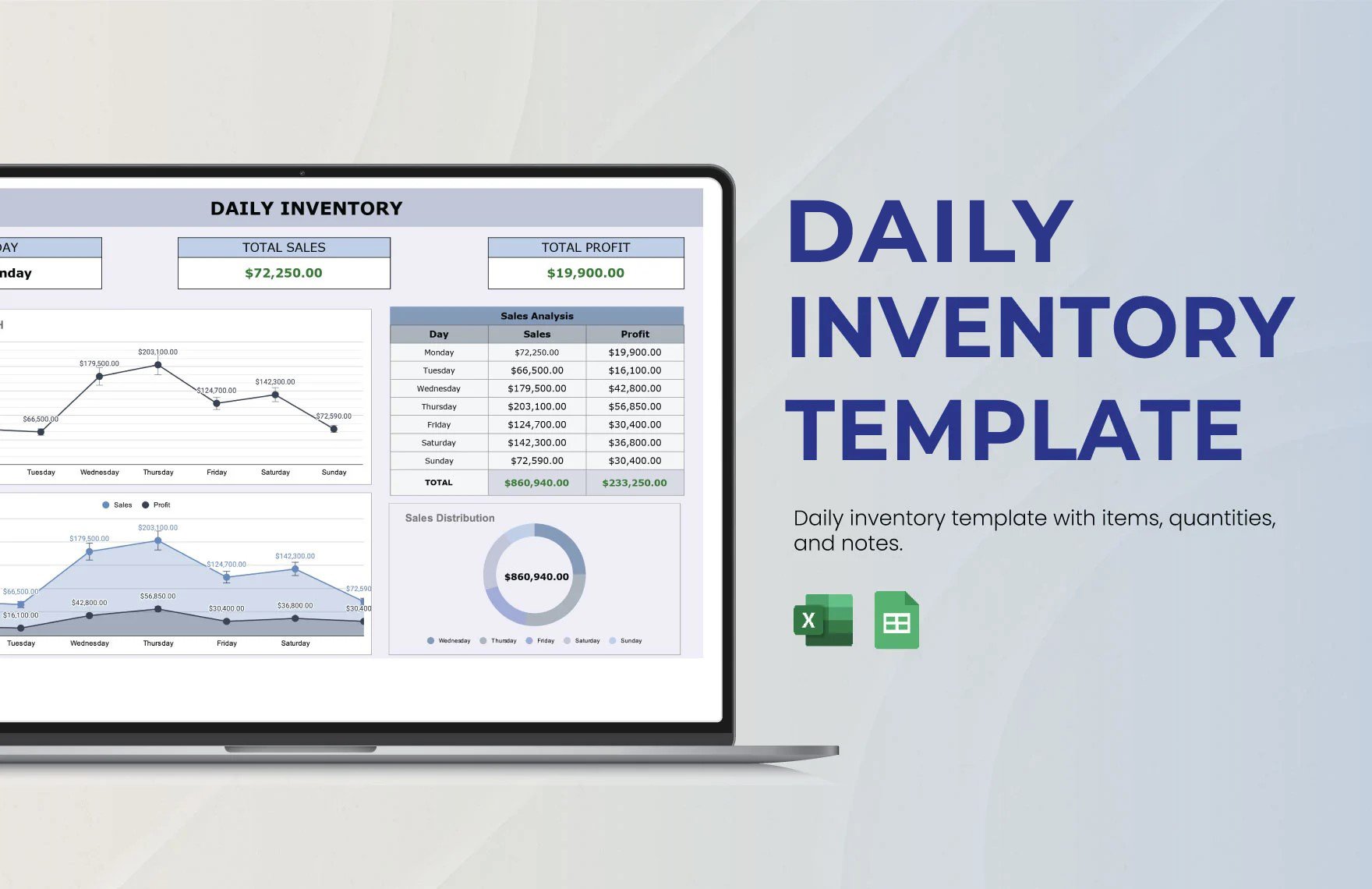 Free Daily Inventory Template in Excel, Google Sheets