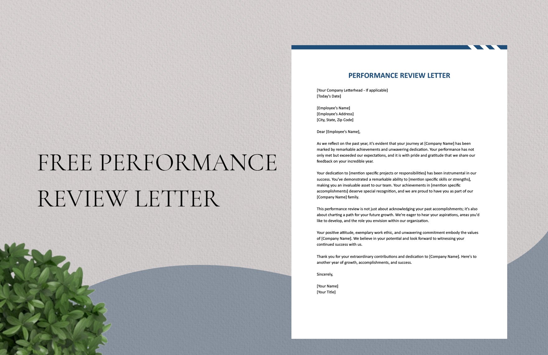 Performance Review Letter in Word, Google Docs