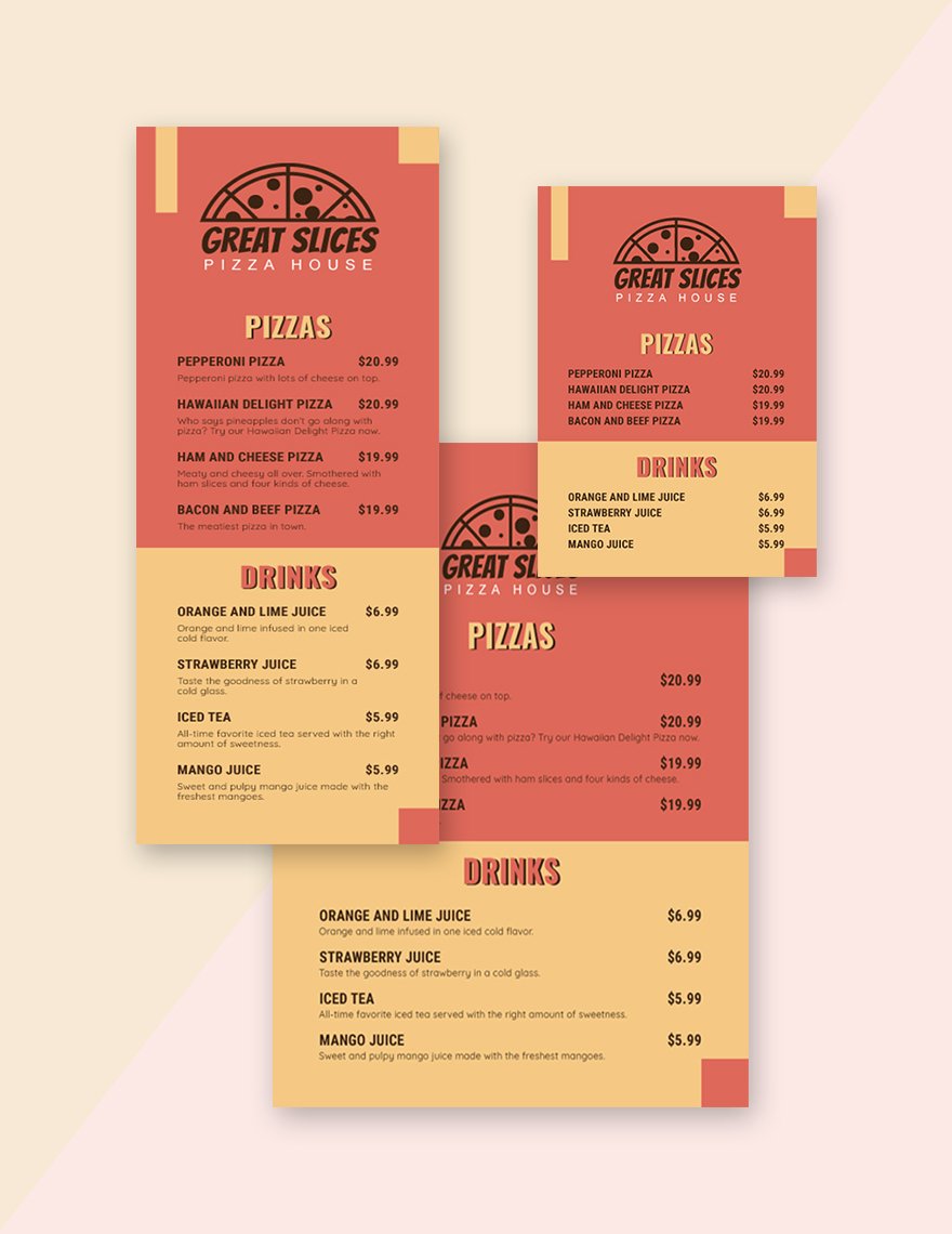 Free Retro Table Menu Template in Word, Illustrator, PSD, Apple Pages, Publisher