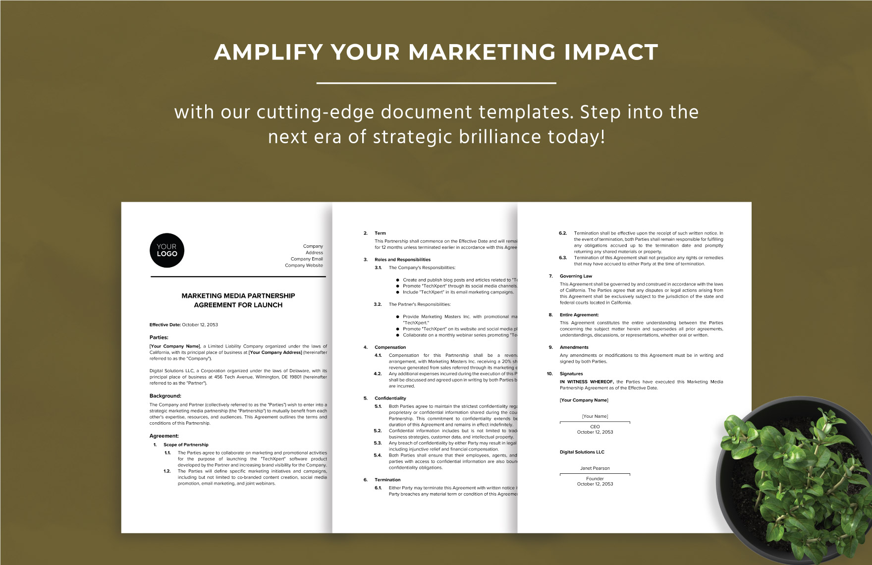 Marketing Media Partnership Agreement for Launch Template
