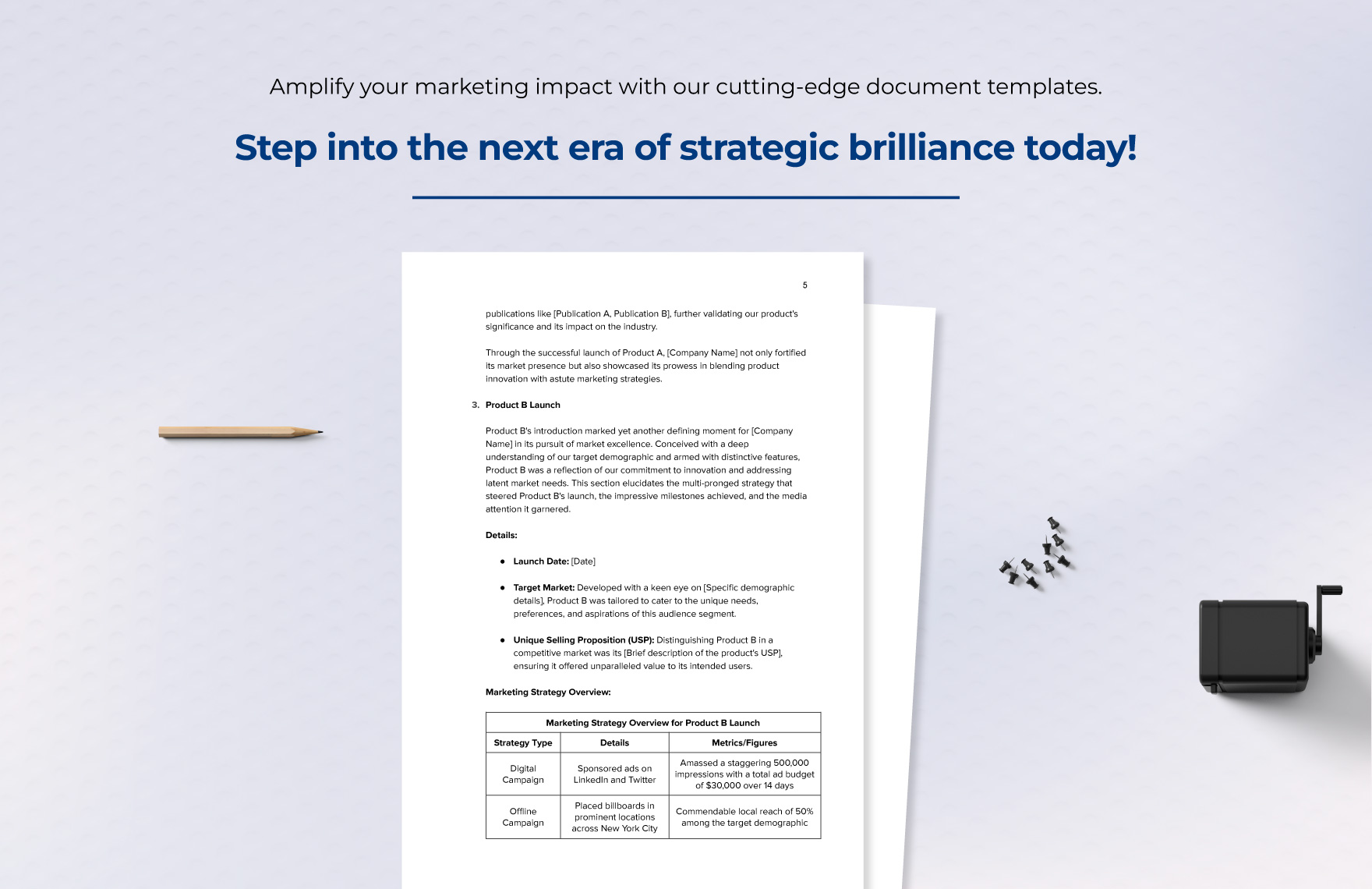 Marketing Portfolio of Previous Successful Product Launches Template