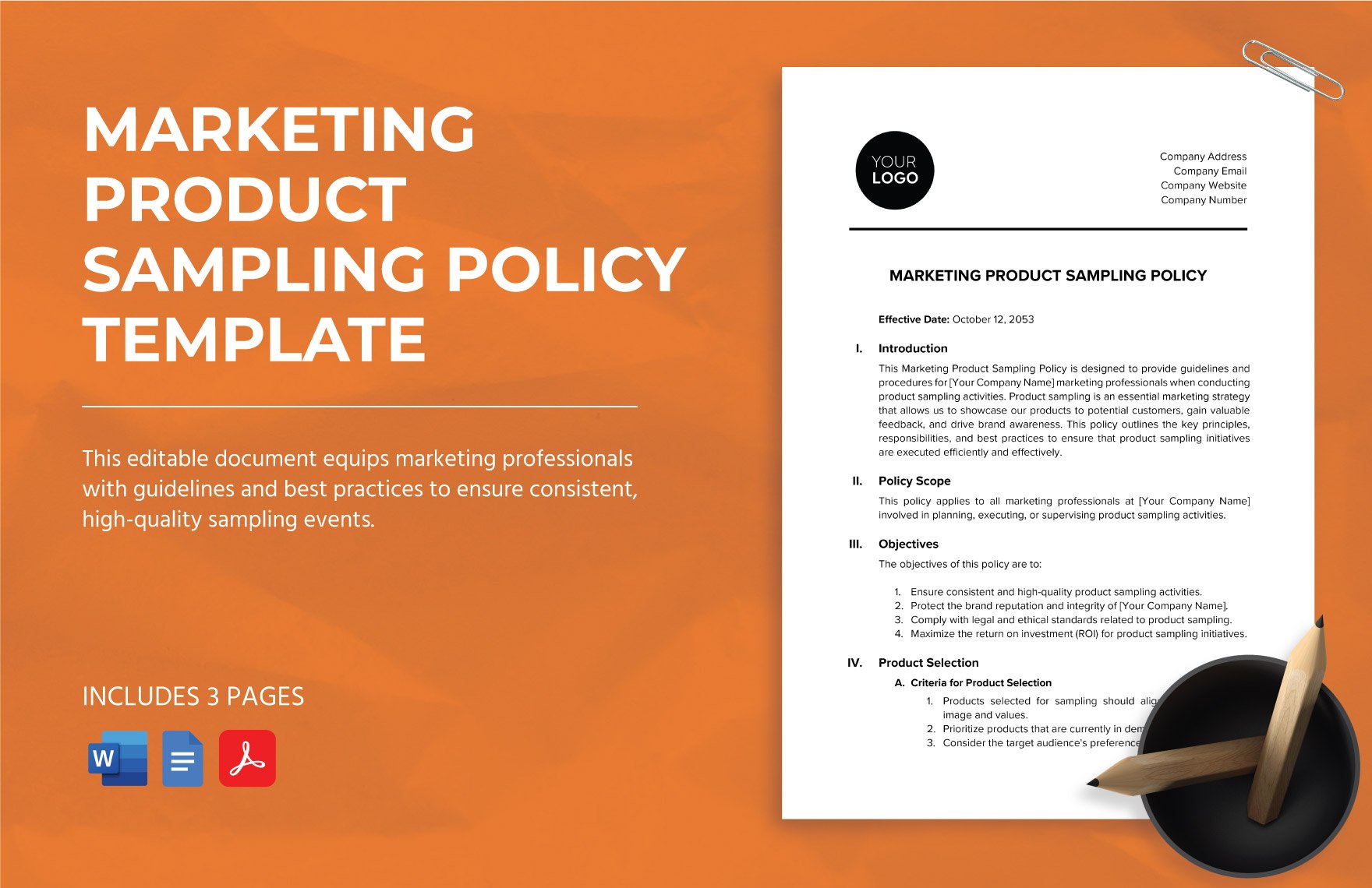 Marketing Product Sampling Policy Template in Word, Google Docs, PDF