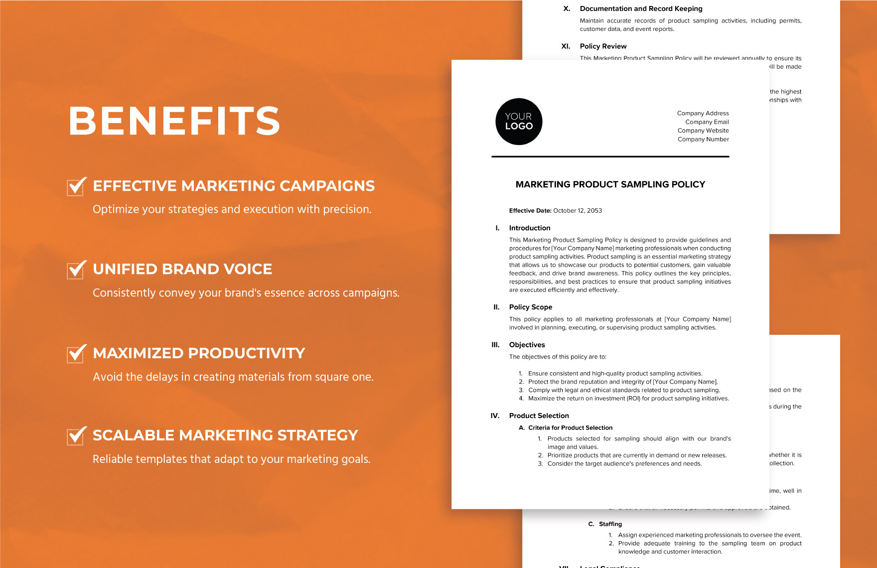 Marketing Product Sampling Policy Template