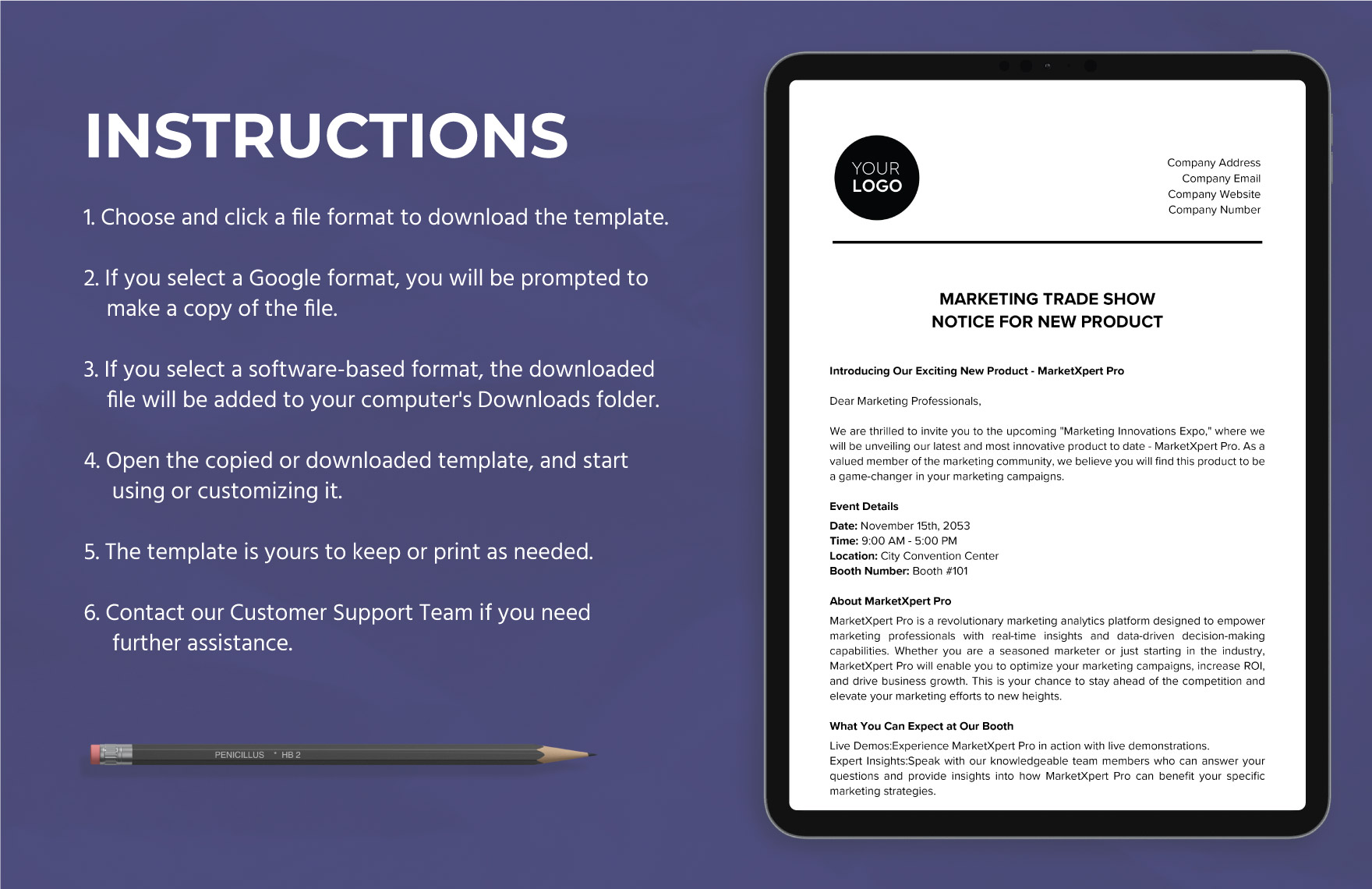 Marketing Trade Show Notice for New Product Template