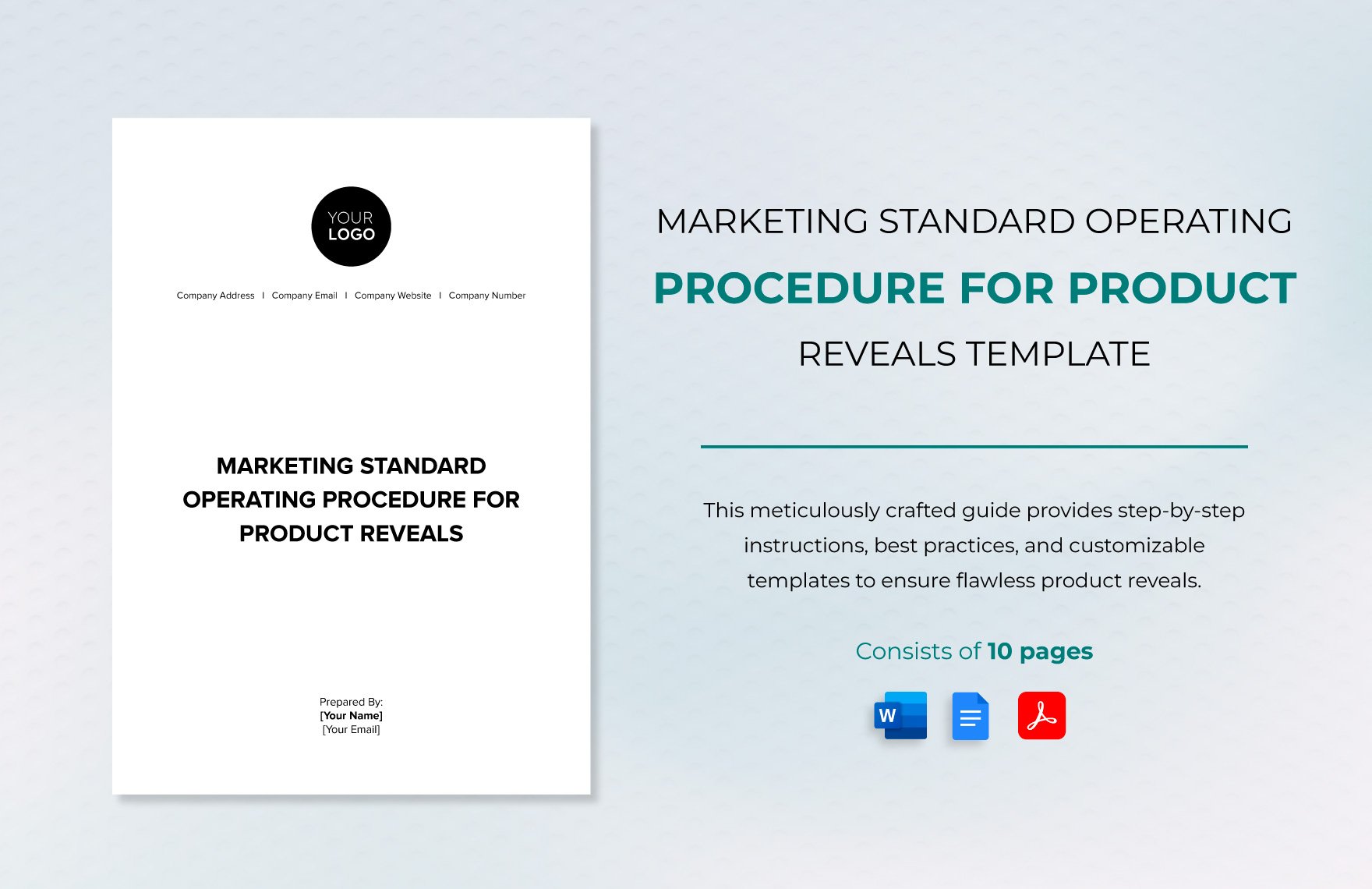Marketing Standard Operating Procedure for Product Reveals Template
