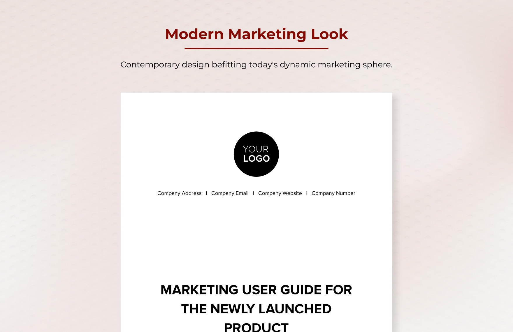 Marketing User Guide for the Newly Launched Product Template