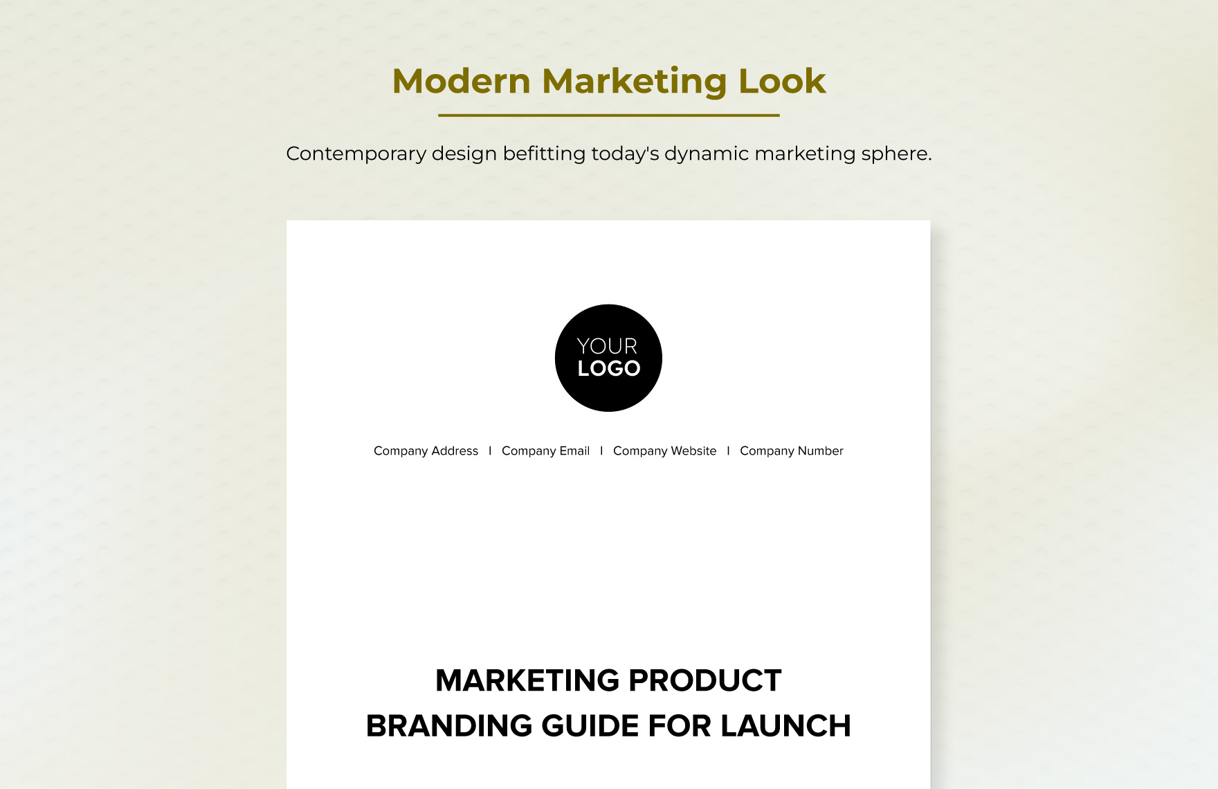 Marketing Product Branding Guide for Launch Template