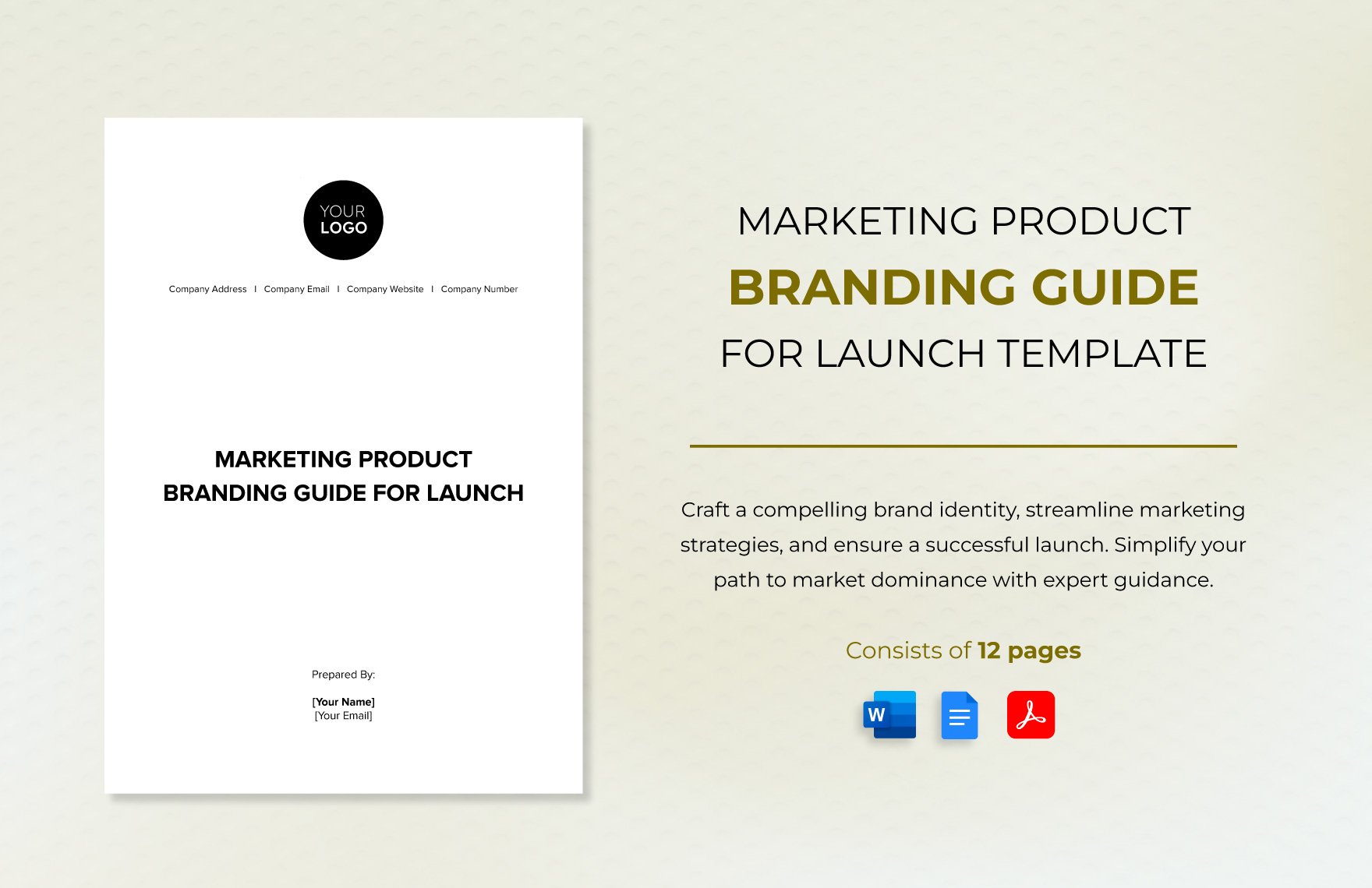 Marketing Product Branding Guide for Launch Template