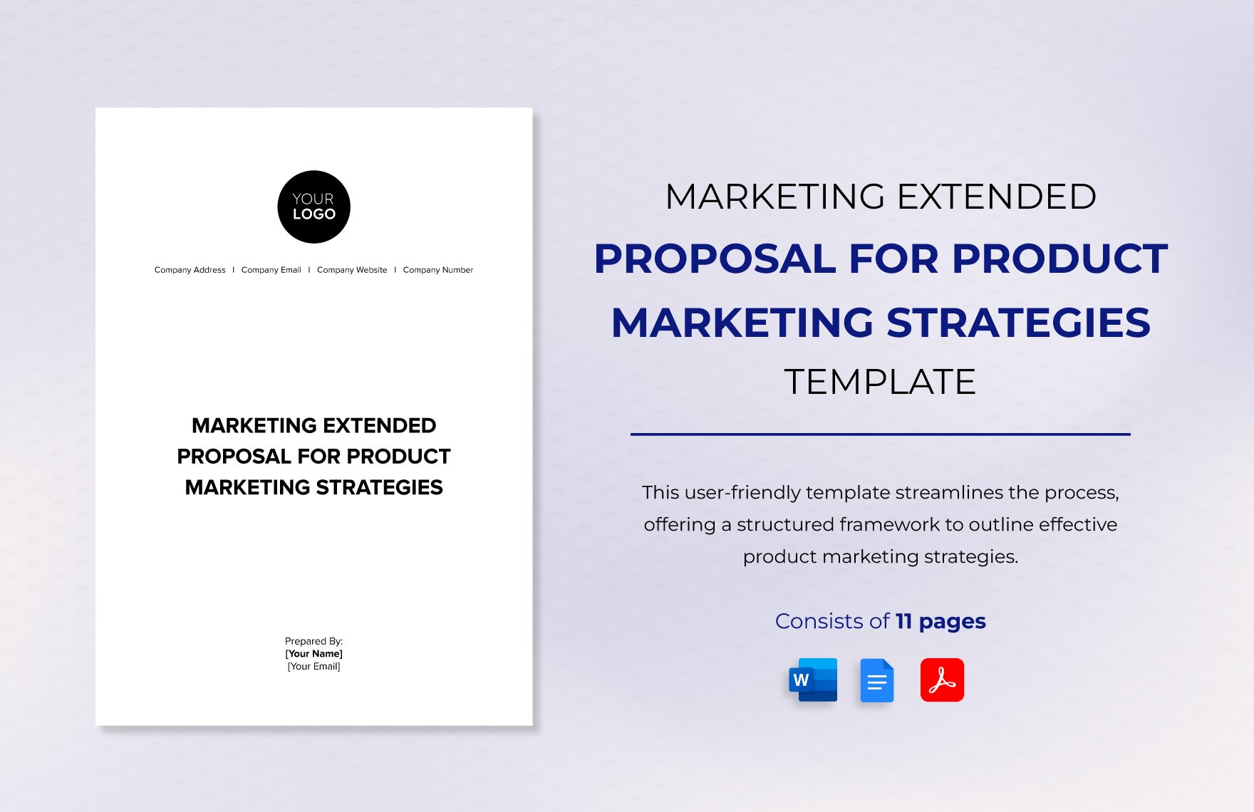 Marketing Extended Proposal for Product Marketing Strategies Template