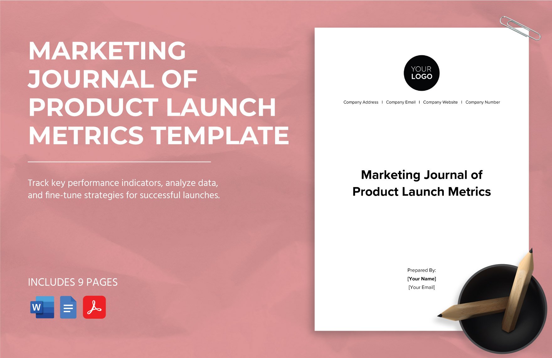 Marketing Journal of Product Launch Metrics Template