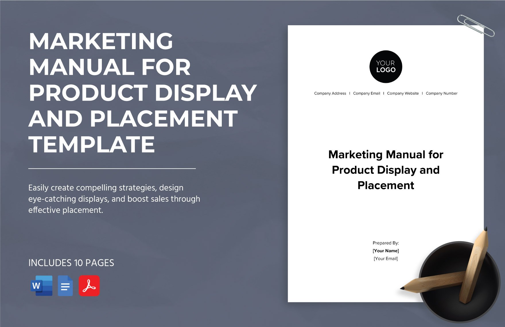 Marketing Manual for Product Display and Placement Template in Word