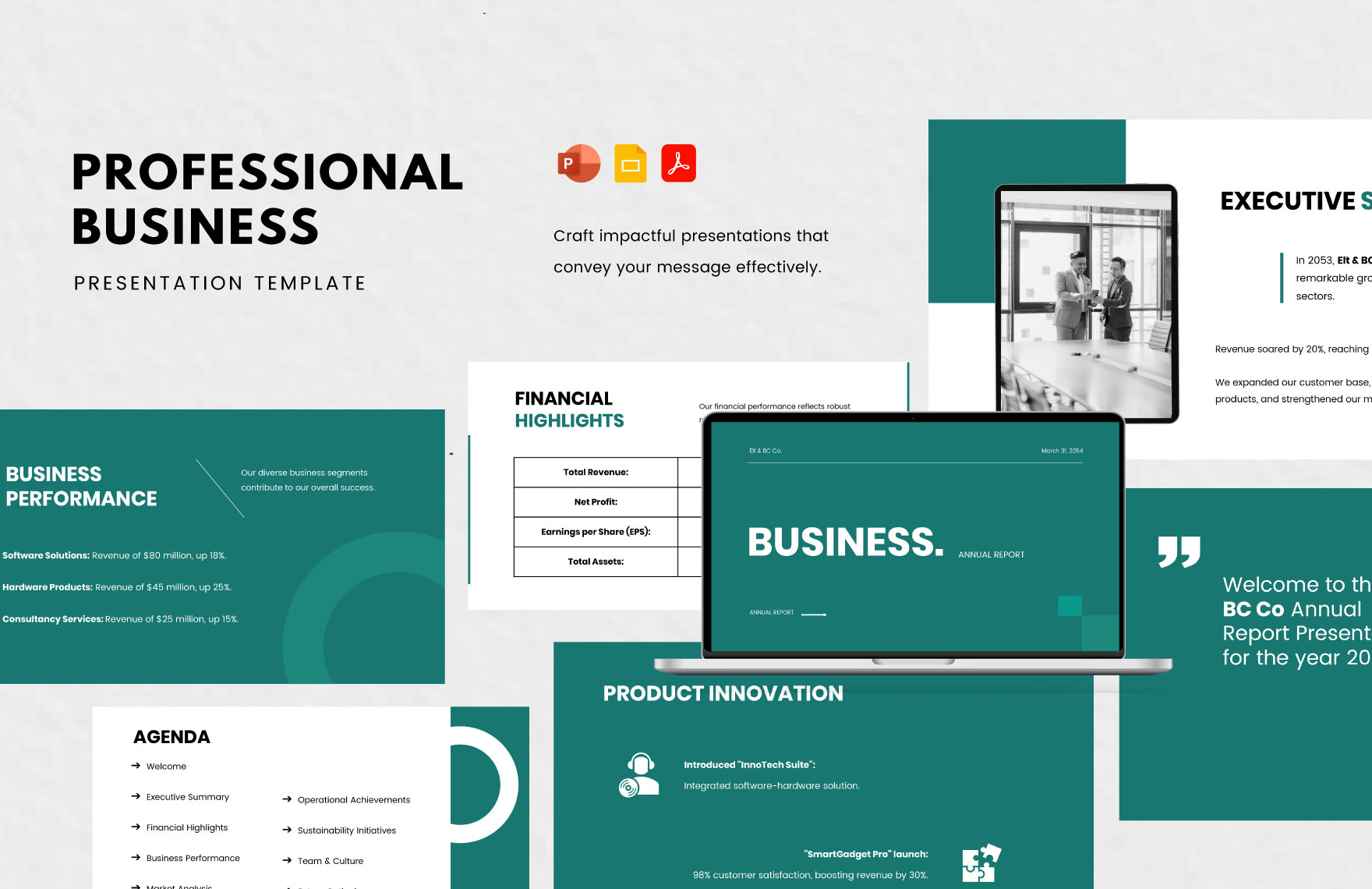 Professional Business Presentation in Google Slides, PPT, PDF - Download | Template.net