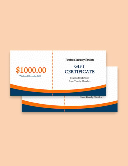 Business Gift Certificate Template - Google Docs, Illustrator, InDesign, Word, Apple Pages, PSD, Publisher