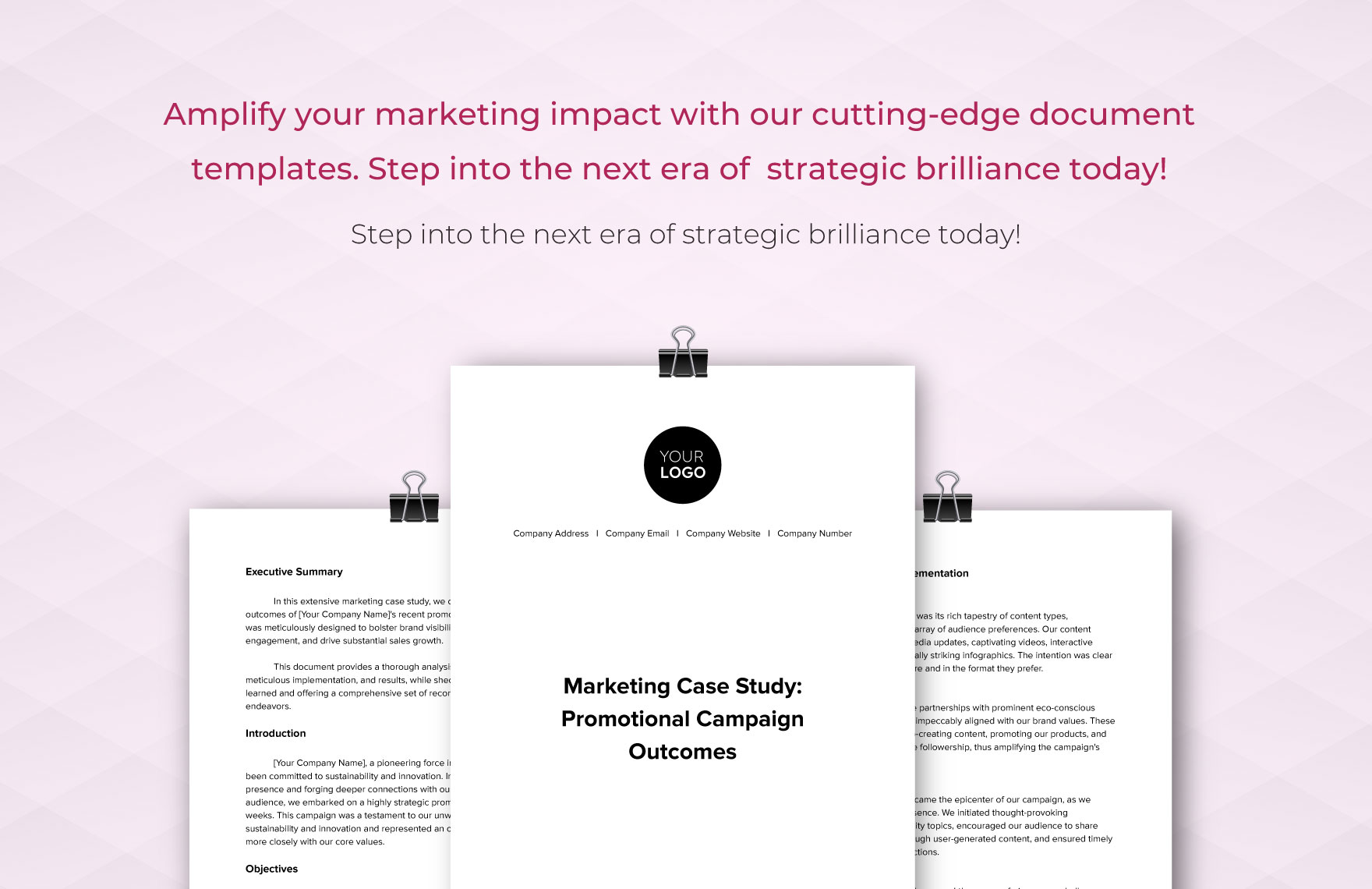 Marketing Case Study on Promotional Campaign Outcomes Template