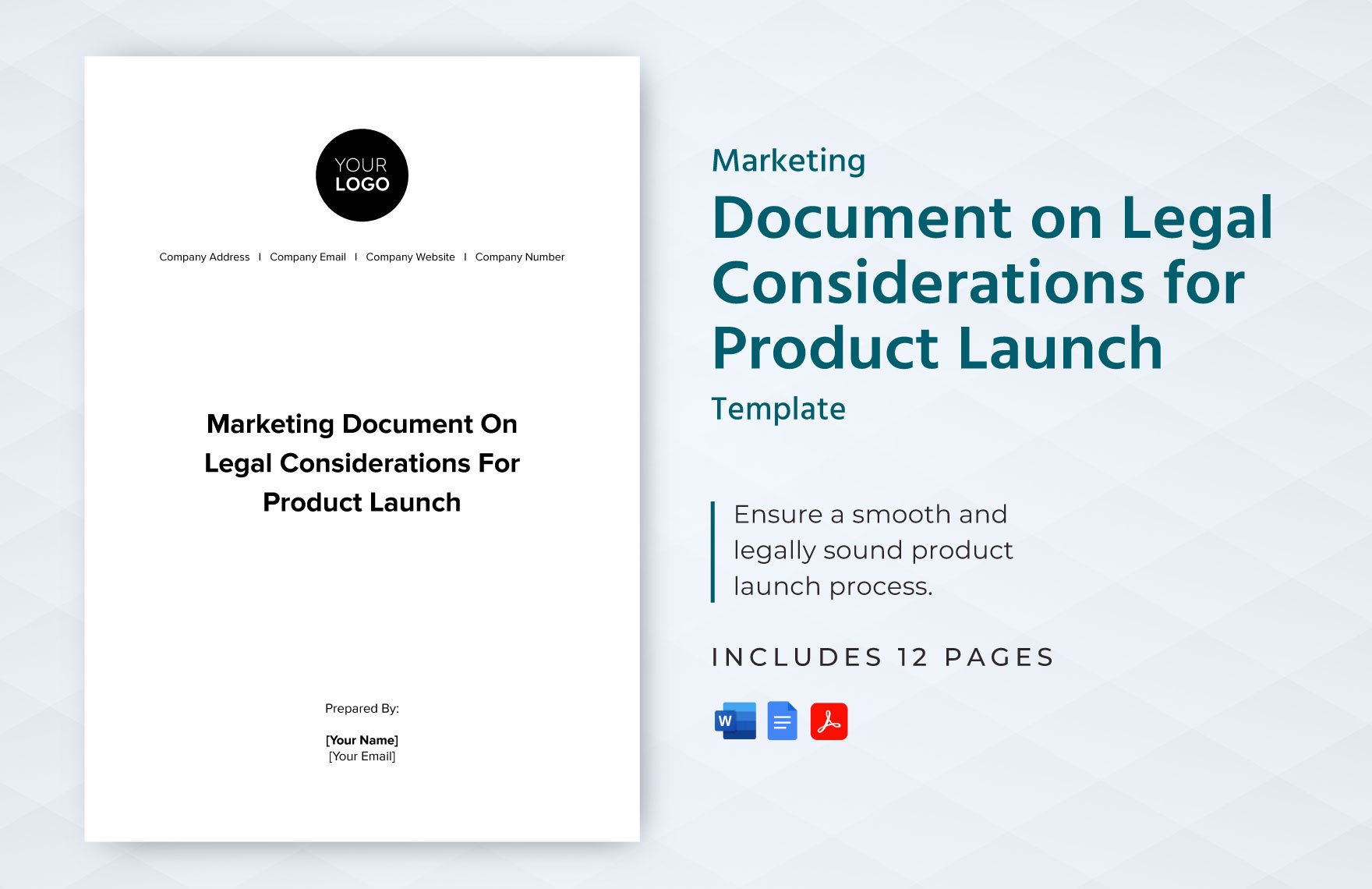 Marketing Document on Legal Considerations for Product Launch Template
