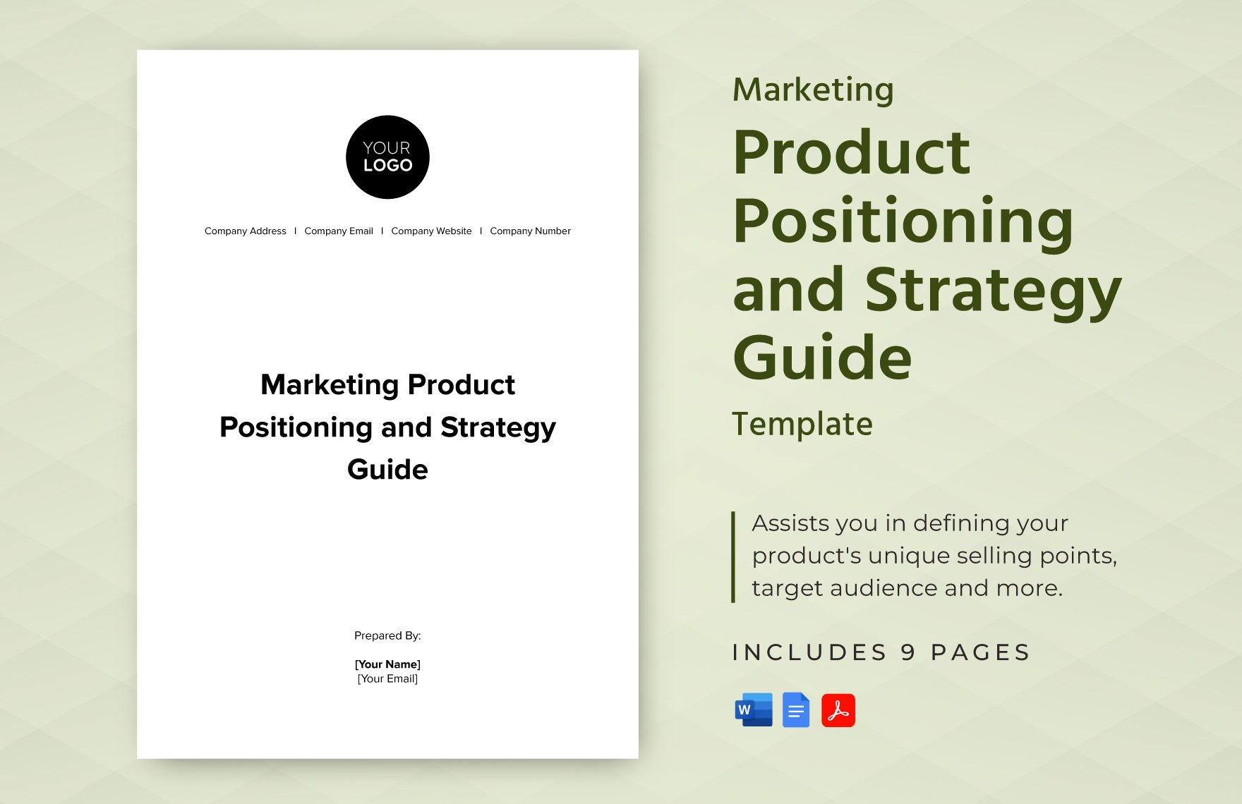 Marketing Product Positioning and Strategy Guide Template