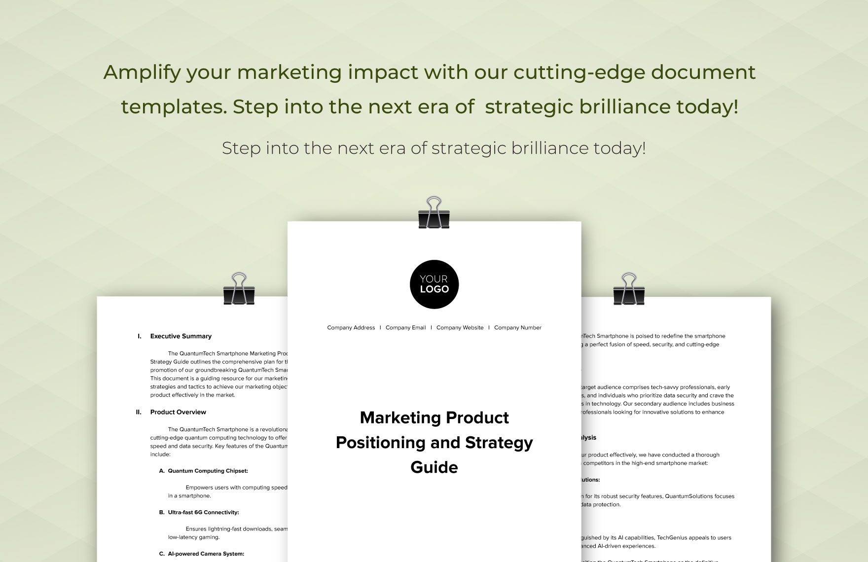 Marketing Product Positioning and Strategy Guide Template