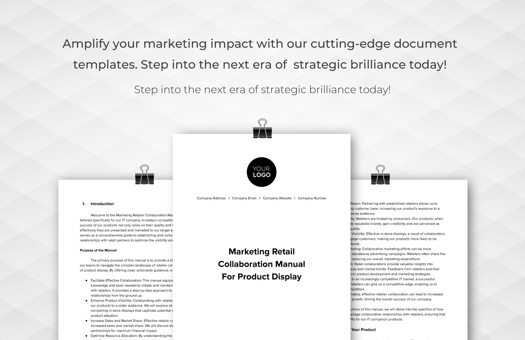 Marketing Retailer Collaboration Manual for Product Display Template