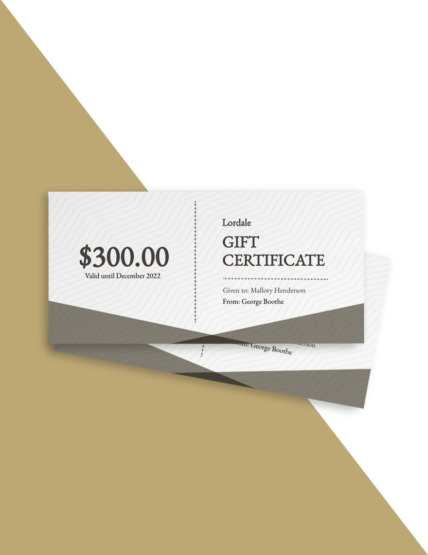 Elegant Business Gift Certificate Template