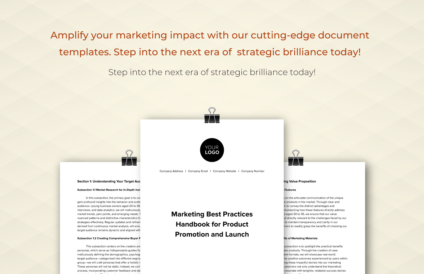 Marketing Best Practices Handbook for Product Promotion and Launch Template