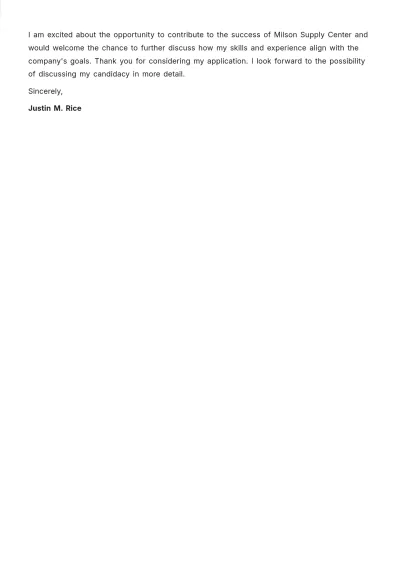 Free Supply Chain Manager Cover Letter  Template to Edit Online