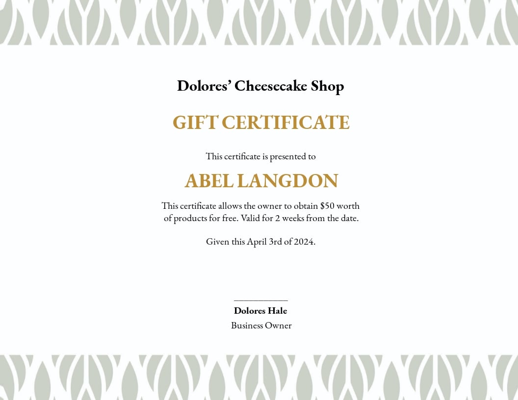 Small Business Gift Certificate Template - Google Docs With Gift Certificate Template Publisher