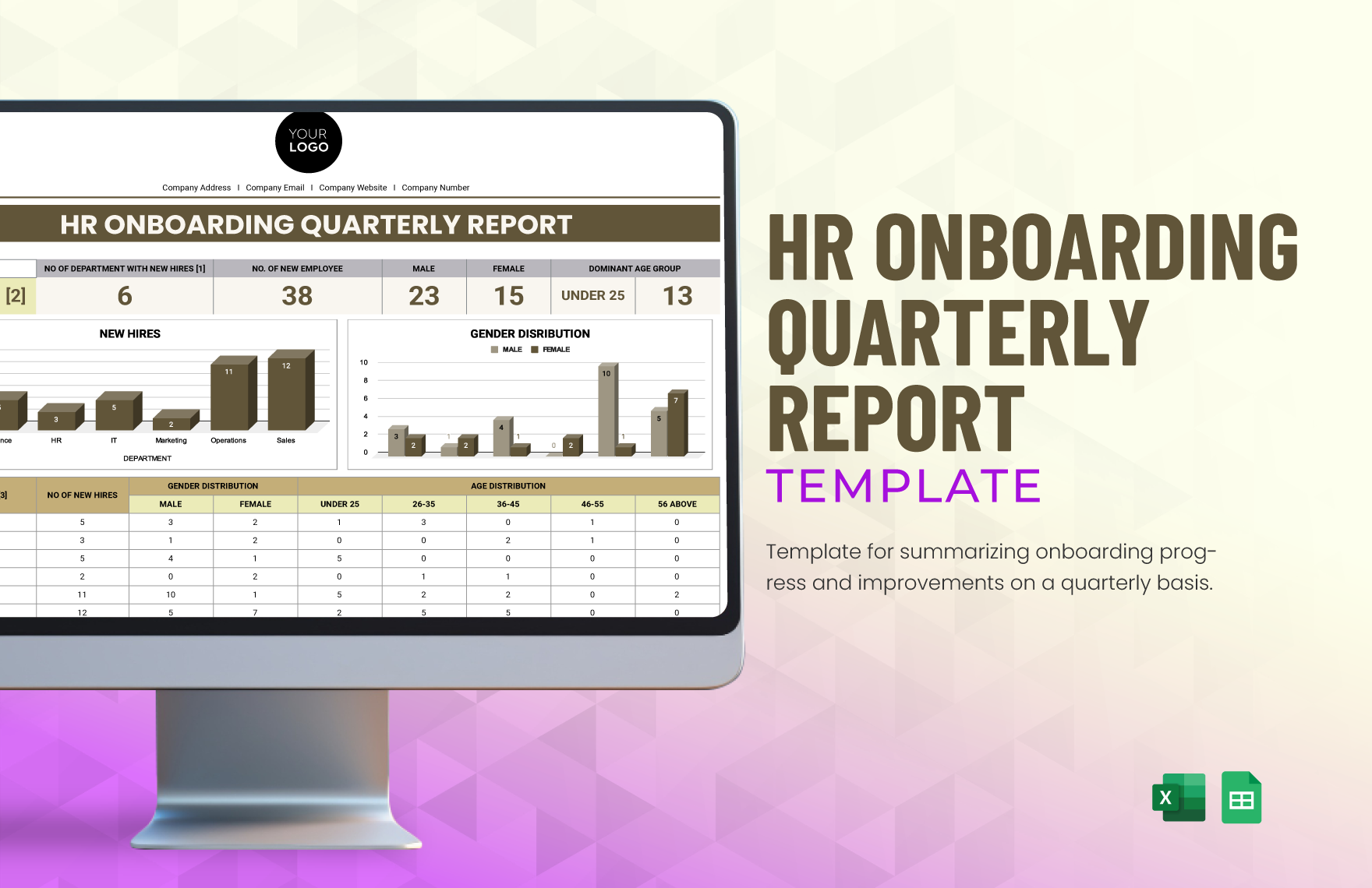HR Onboarding Quarterly Report Template
