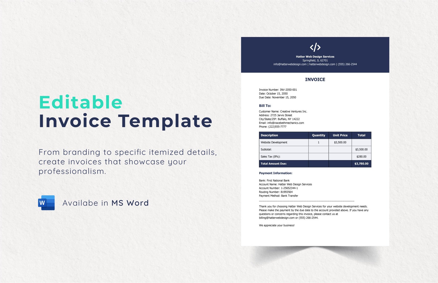 Editable Invoice Template