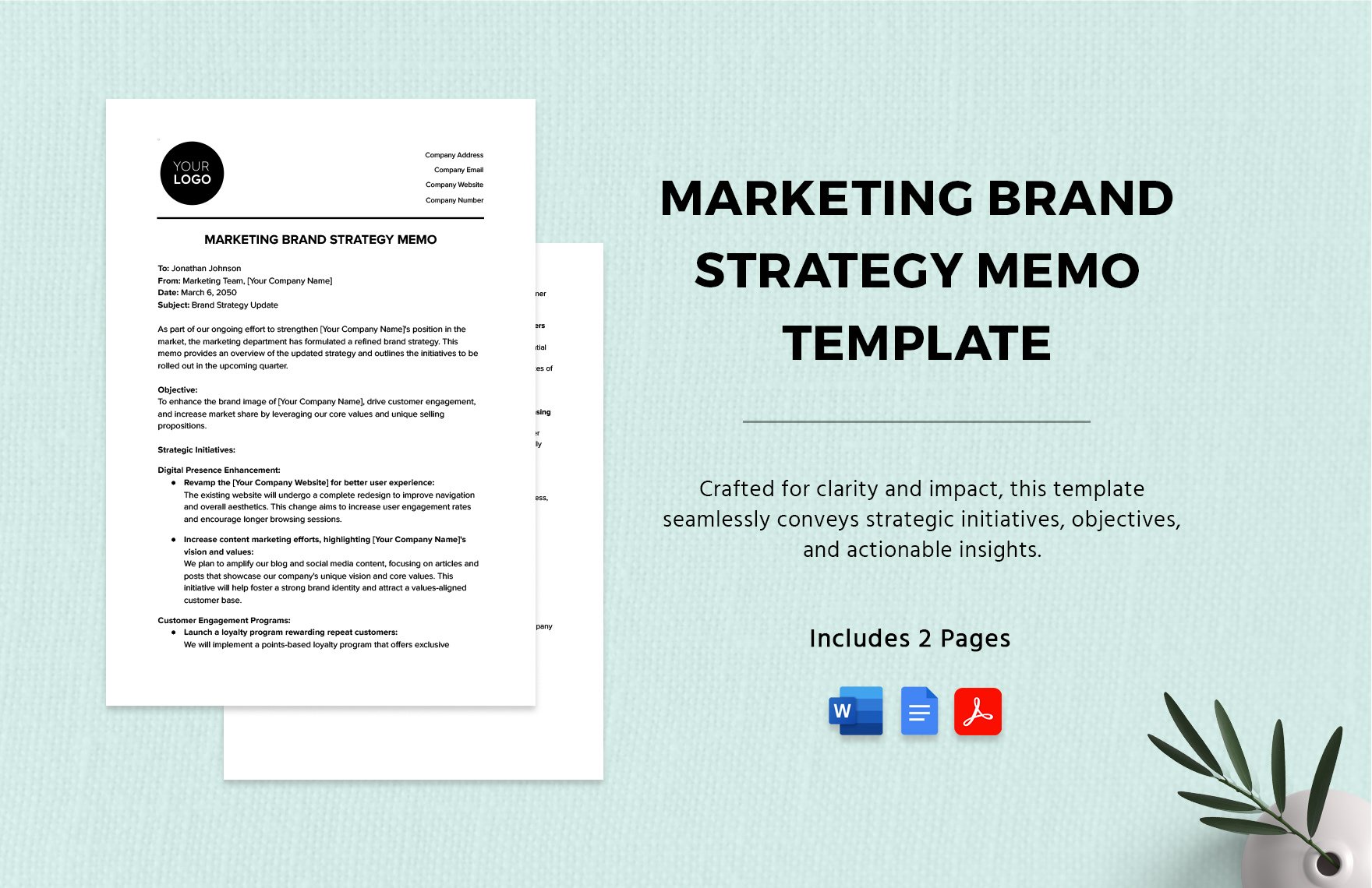 Marketing Brand Strategy Memo Template