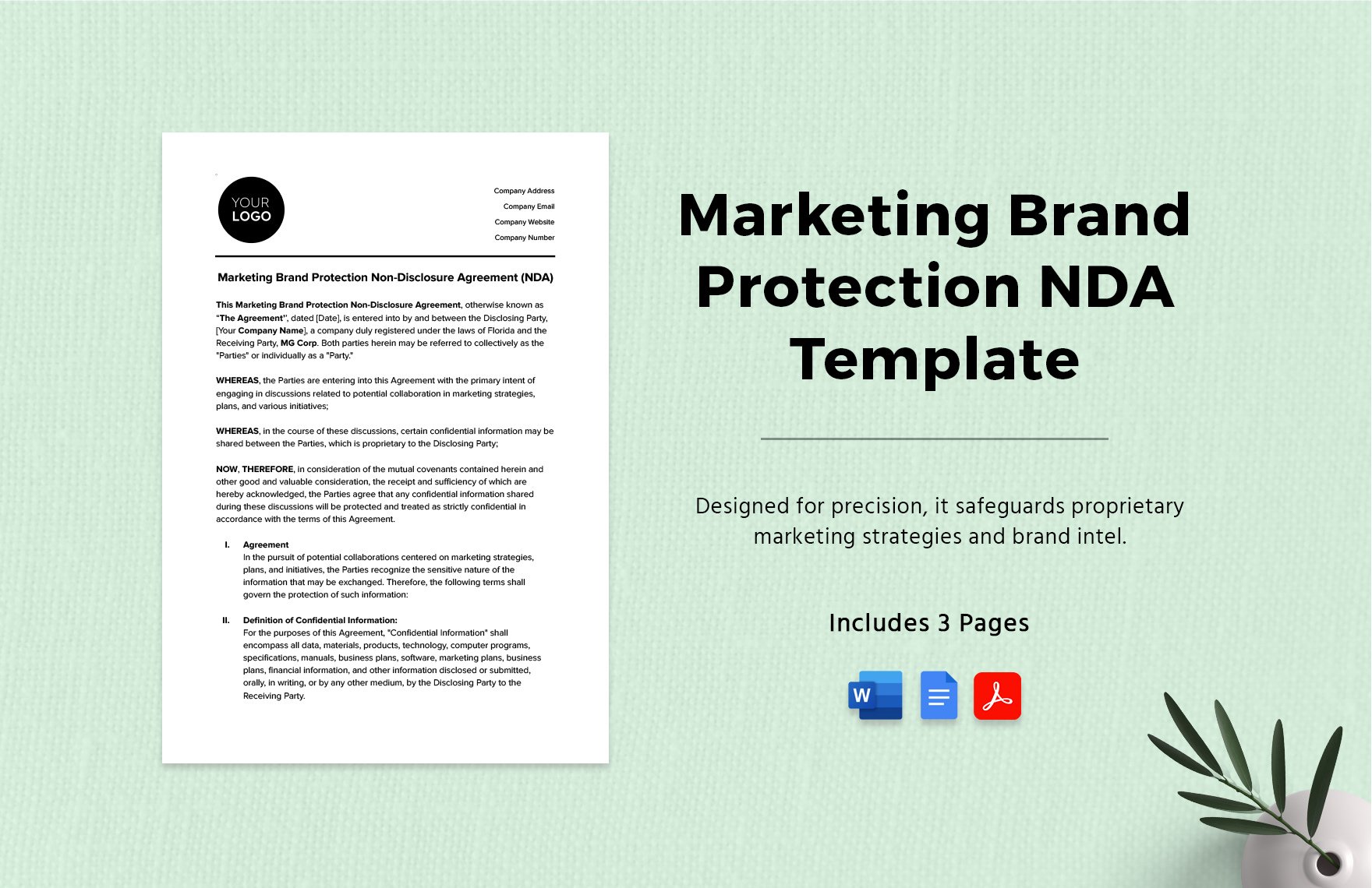 Marketing Brand Protection NDA Template in Word, PDF