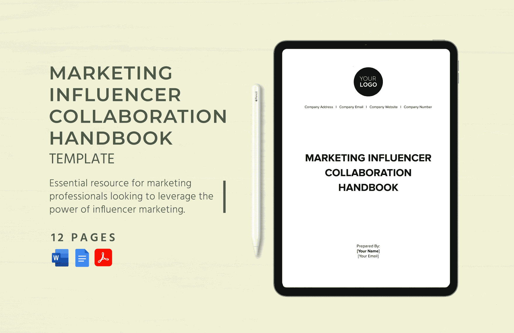 Marketing Influencer Collaboration Handbook Template in Word, Google Docs, PDF