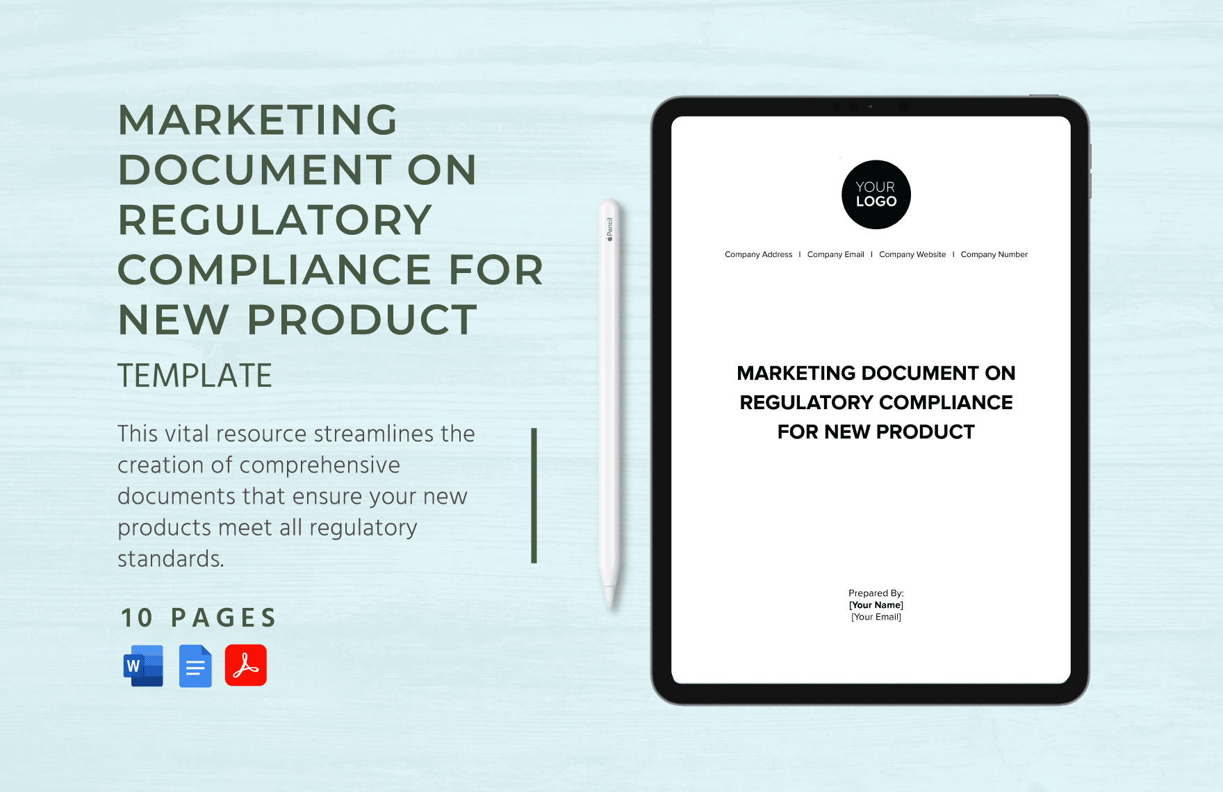 Marketing Document on Regulatory Compliance for New Product Template in Word, Google Docs, PDF