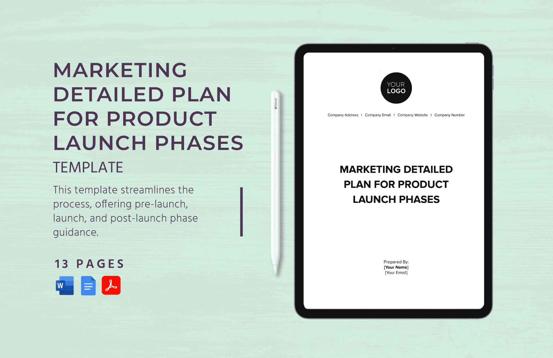 Marketing Detailed Plan for Product Launch Phases Template