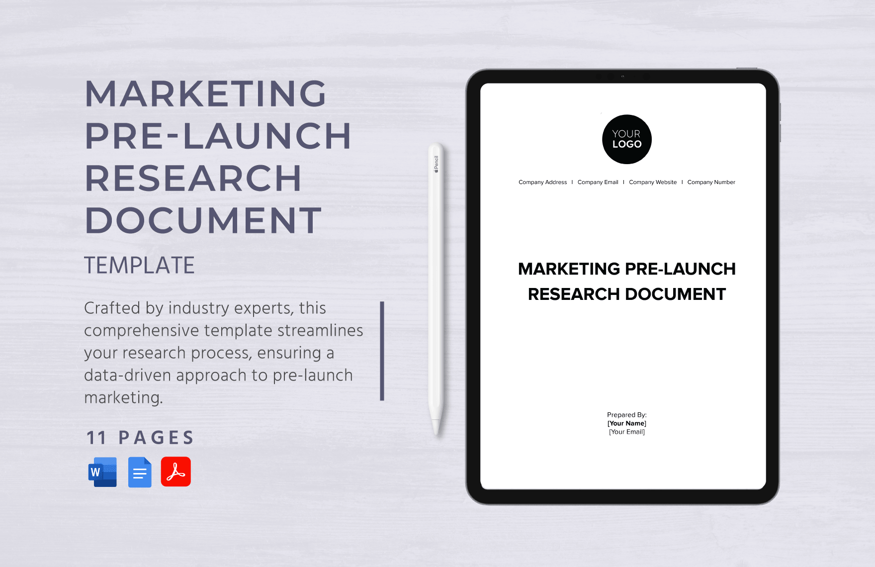 Marketing Pre-launch Research Document Template in Word, Google Docs, PDF