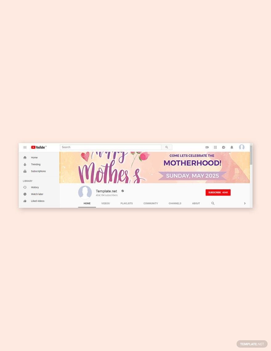 Free Mother's Day YouTube Channel Cover Template