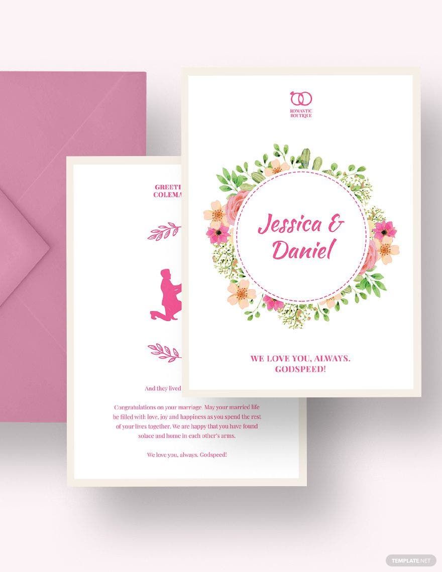 Marriage Greeting Card Template