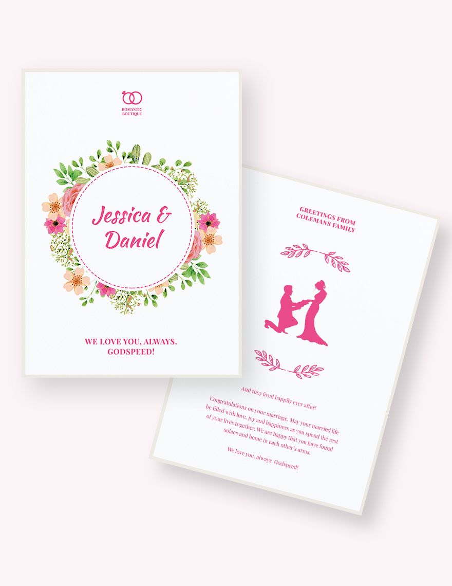 Marriage Greeting Card Template
