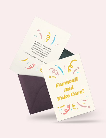 office farewell card template word psd apple pages