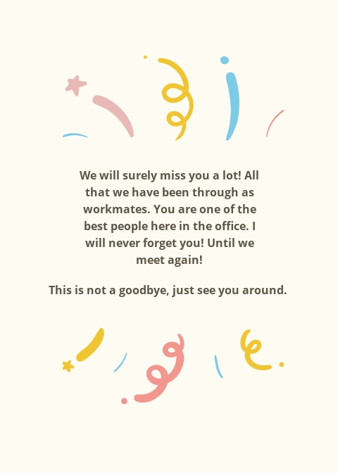 Farewell Card Template Word