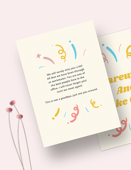 Farewell Card Template Word