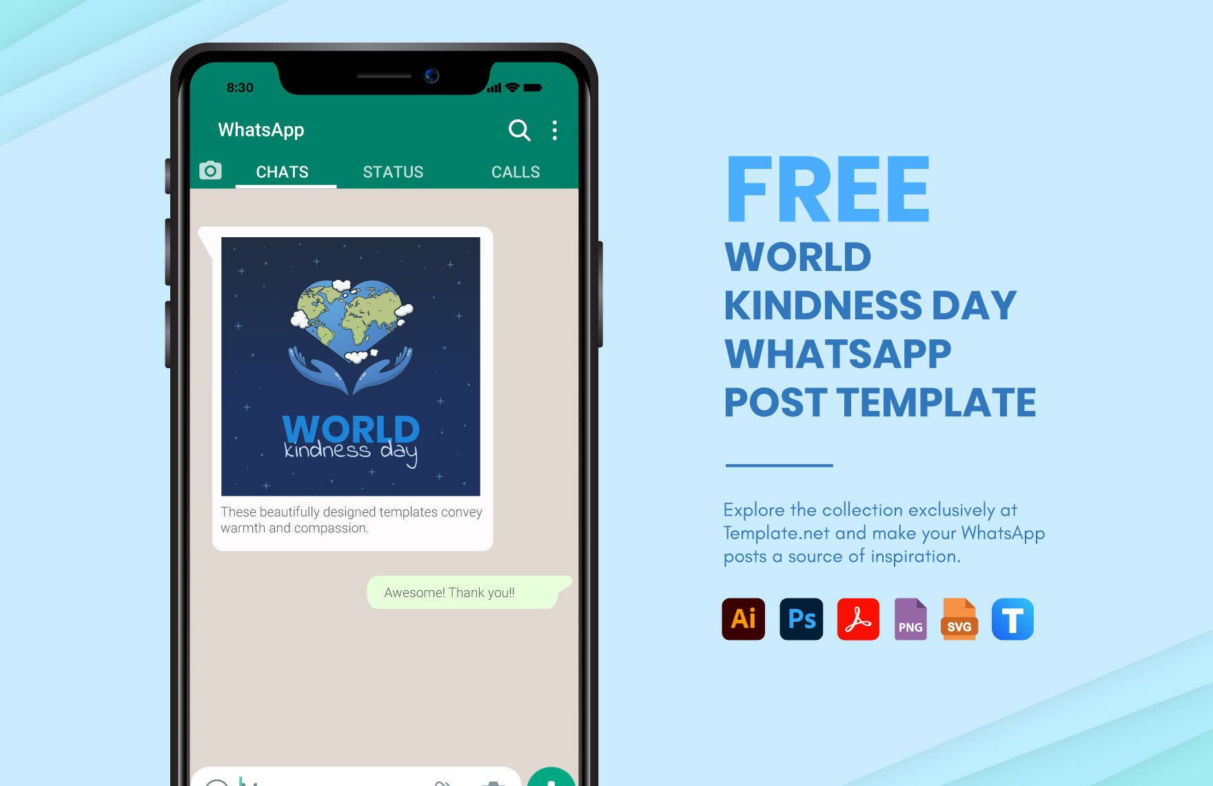 Free World Kindness Day WhatsApp Post Template in PDF, Illustrator, PSD, SVG, PNG