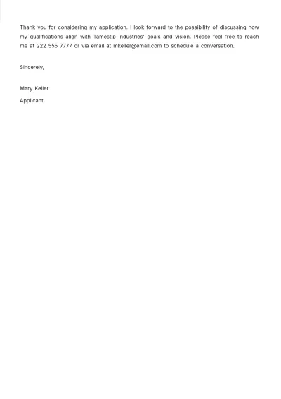 Free Product Designer Job Application Letter  Template to Edit Online