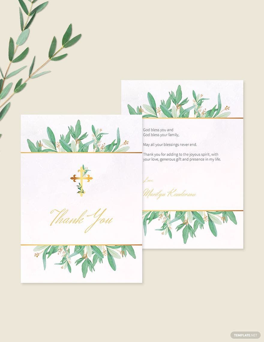 Religious Thank You Card Template