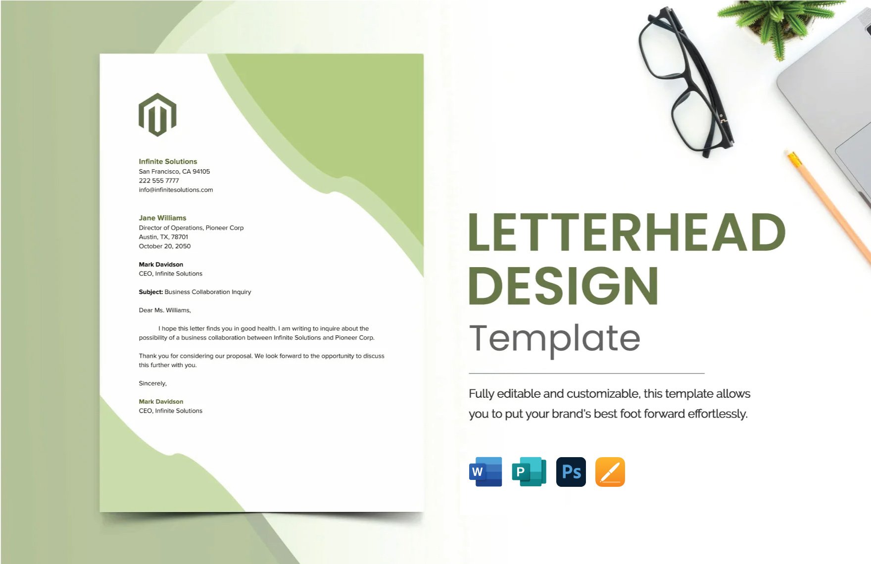 Letterhead Design Template in Word, PSD, Apple Pages, Publisher